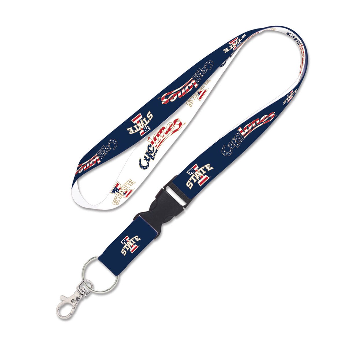 Cyclones Script Patriotic Lanyard 1-inch vendor image